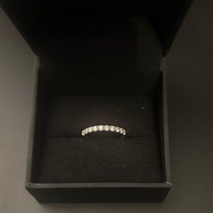18K White Gold Half Eternity Band w/ 10 Natural Round Diamonds .48 CTTW size 6